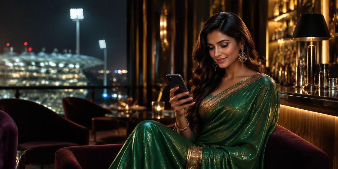 Aviator gameplay with cricket fans in traditional Indian attire
