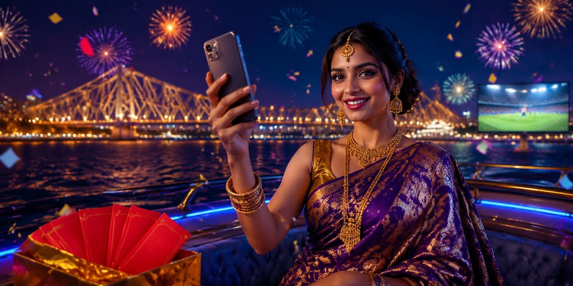 Mobile payment and betting in Kolkata by the Howrah Bridge
